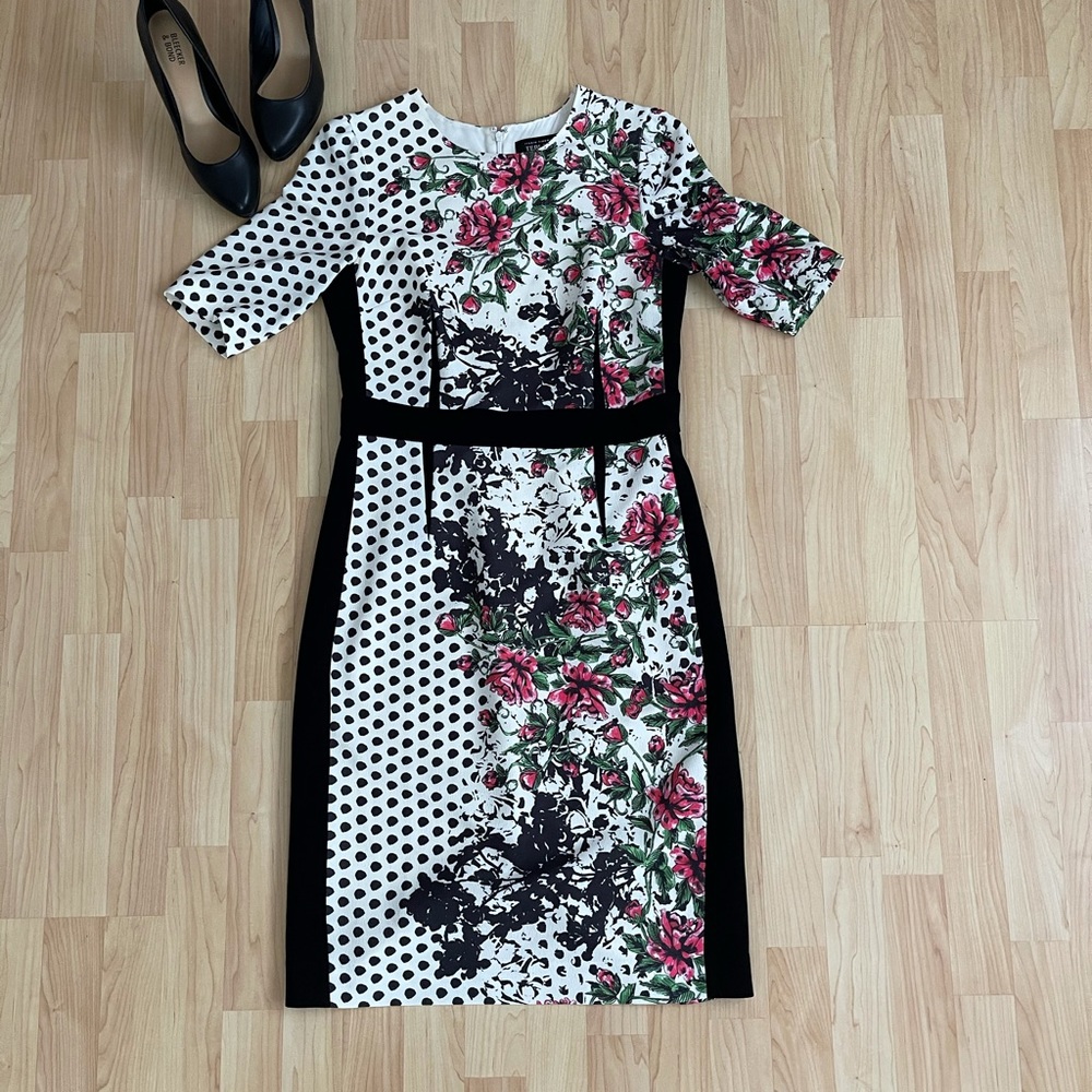 Rickie Freeman for Teri Jon Floral & Polka Dots Dress - Picture 1 of 7